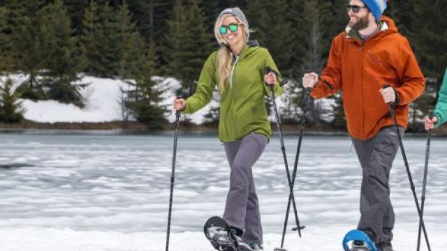 Couple Showshoeing
