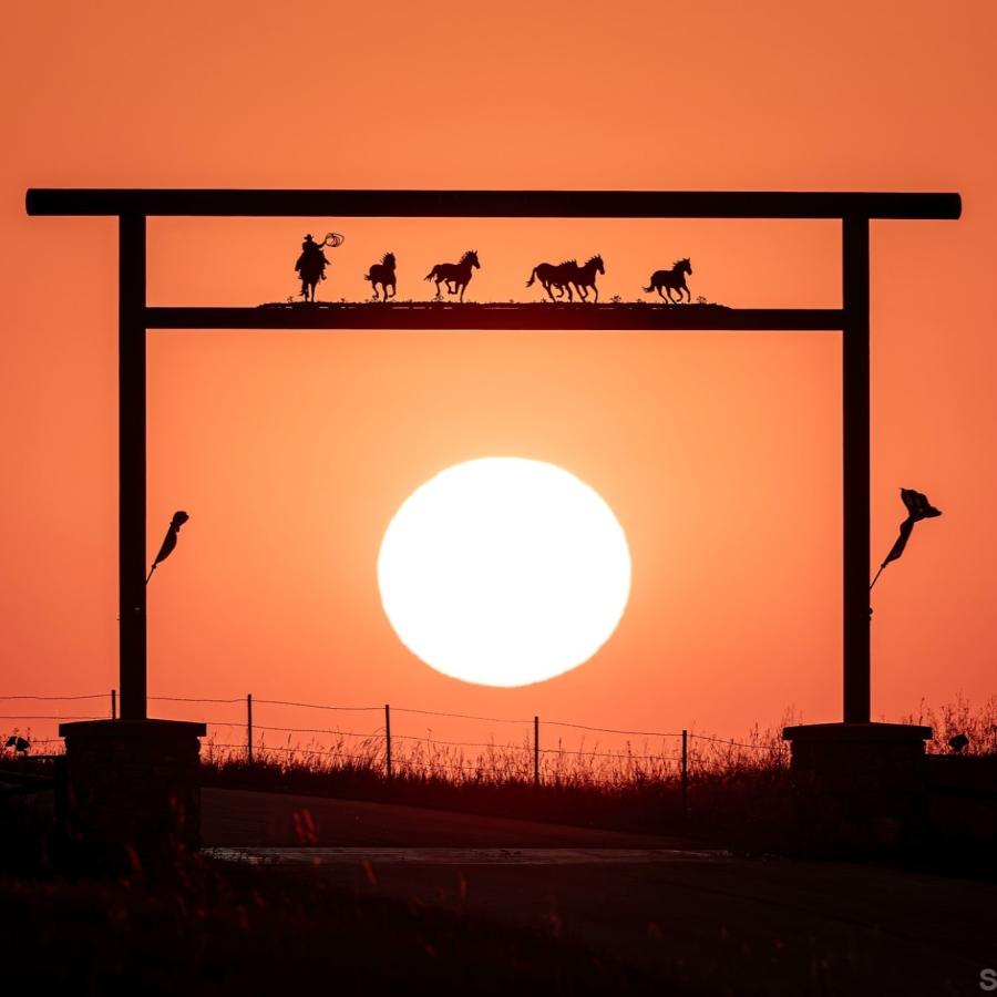 Smoky sunset near Spearfish